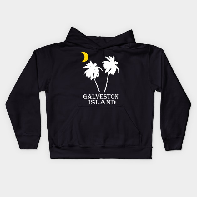 Galveston Island, Texas Vacation Nights On The Beach Kids Hoodie by TexasTeez